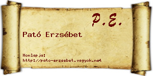 Pató Erzsébet névjegykártya